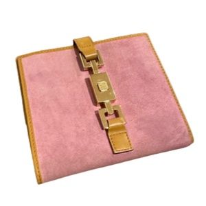 Vintage Gucci Pink Suede Wallet